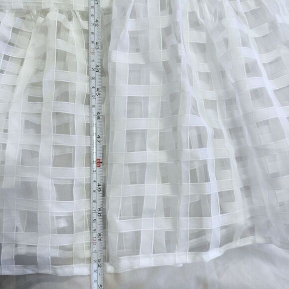 English Factory Gridded Organza Tiered Maxi Dress Plus Size 1X Puff Sleeve New - Picture 12 of 12
